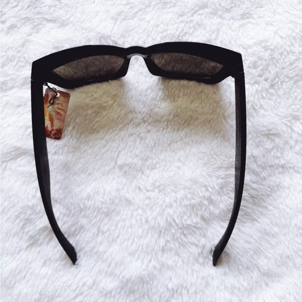 Cedric Black w/ Blue Lenses Mirrored Sunglasses